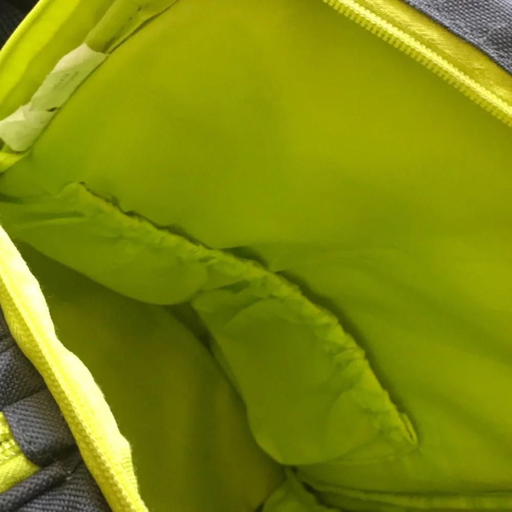 Stylish Gray Baby Bag with Green Accents